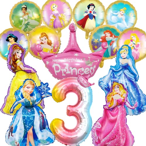 15 PCS Folienballon Geburtstag, Luftballons Geburtstag 3, Foil Balloons, Geburtstag Deko, Folienballon 3 Jahre Mädchen für Geburtstage, Partys (3th) von Dereine