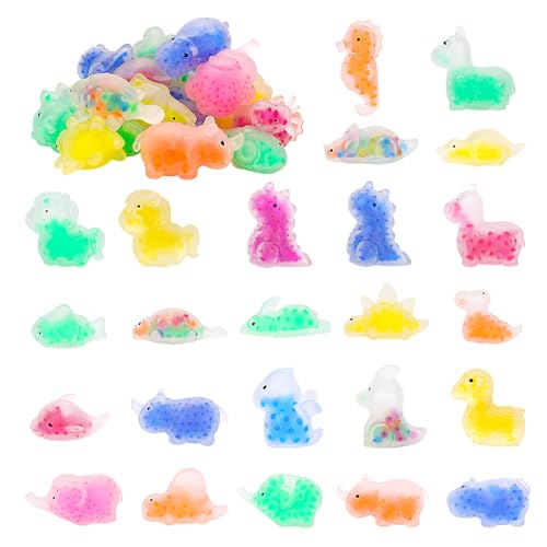 24 Stück Mochi Squishy Set, Stressball mit Wasserperlen für Kinder Ungiftig Antistressball Mini Tiere Stress Spielzeug Quetschball, Mitgebsel Kindergeburtstag Gastgeschenke, Zufällige Stile von Dereine