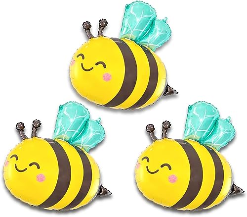 3 Pcs Bienen Folienballon Geburtstag, Bienen Luftballons Geburtstag, Bienen Helium Ballons Geburtstagsdeko Mädchen Junge,Kinder Party Deko Geburtstag von Dereine