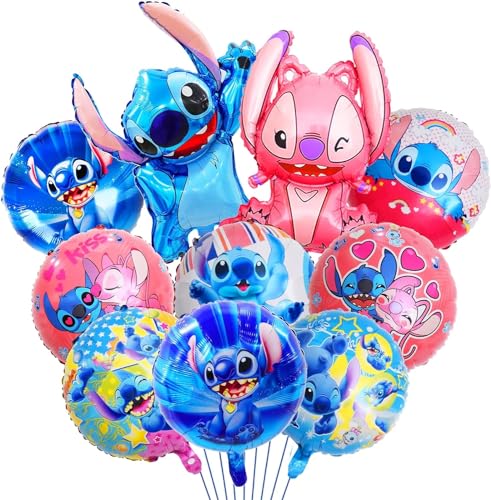 Geburtstagsballons Deko, 10 Stück Folienballon Geburtstag Blau, Party Dekoration Ballons, Cartoon Geburtstag Luftballons, Folienballons für Jubiläum, Geburtstagsfeier von Dereine