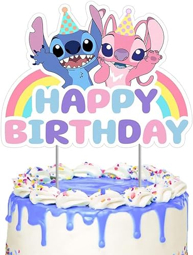Cartoon Tortendeko,Happy Birthday Cake Topper, Kuchendeko Geburtstags Mädchen und Junge,Angel Kuchen Dekoration, für Geburtstagsfeiern und Hochzeit von Dereine