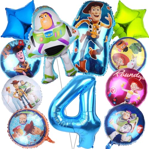 Luftballons Set, 11 PCS Thema Party Ballon Dekoratio, Folienballon 4 Jahre, Geburtstags Ballons für Kinder, 4 Jahre Geburtstag Luftballons, Geburtstags Deko für Kinder (4th) von Dereine