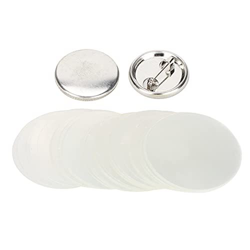 100 Stück weiße Anstecknadeln, rund, Sicherheit, Abzeichen, Emblem, Medaille, Zubehör für Handwerk, Geschenke, Souvenirs (Silber) (32 mm Metallabzeichen) von Deror