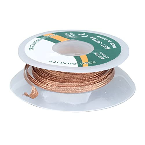 Entlötlitze, Entlötdraht, Spule Sauglitze Kupfer Bundle, Desoldering Wick, Keine Reinigung, Legierung, Kupfer, Rückstandsarm, Lötzinnentfernungsgeflechtband, 1,5 M(3,0 Mm (3015a)) von Deror