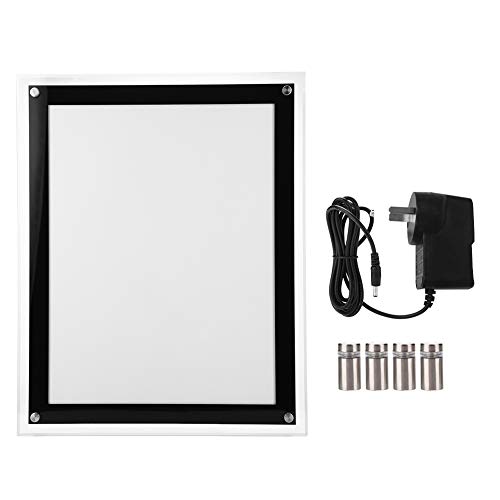 Leuchtkasten, 220V A3/A4 LED Leuchtkasten Werbung Acryl Snap Frame Backlit Board Poster Display (EU-Stecker)(A4) von Deror