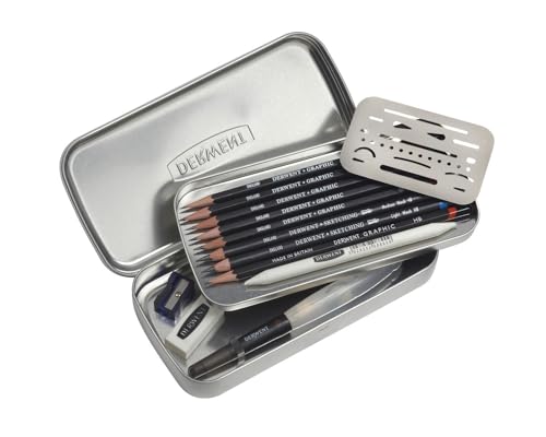 Derwent Line & Wash Sketching Set, Skizzierset, Zeichenset, Enthält 6 Graphit-Zeichenstifte, 2 Wasserlösliche Stifte & Zubehör, Professionelle Qualität, 2302162 14-teiliges Set Derwent Line & Wash Sketching Set, Skizzierset, Zeichenset, Enthält 6 Graphit-Zeichenstifte, 2 Wasserlösliche Stifte & Zubehör, Professionelle Qualität, 2302162 14-teiliges Set von Derwent