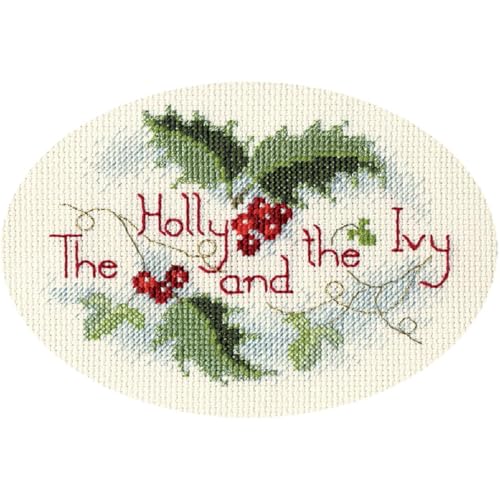 Bothy Threads Grußkarte Kreuzstich-Set Die Stechpalme und der Efeu, 13.3x9cm, DWCDX22, Zählmuster von Derwentwater Designs