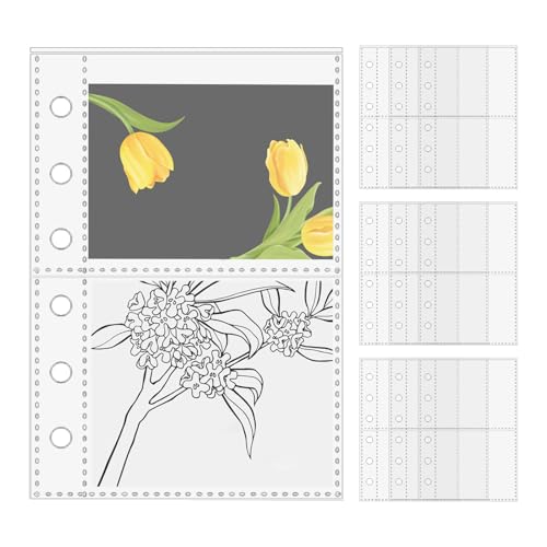 10 Blatt Binder Taschen A7-6 Löcher Reißverschluss Ordner - Wasserdicht Bindertaschen - Transparent Geld Budget Umschläge - Budget Planer Zubehör Für Binder A7 von Derwrtup