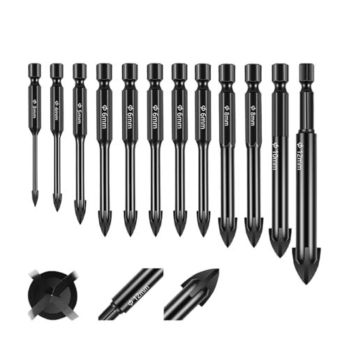 Derwrtup Bohrer-Set für Beton, Hartmetallspitze, industrielle Widerstandsfähigkeit, Mehrzweck-Werkzeugset für Glas, Holz, Metall, Keramik, Zement, Wand und Stein Derwrtup Bohrer-Set für Beton, Hartmetallspitze, industrielle Widerstandsfähigkeit, Mehrzweck-Werkzeugset für Glas, Holz, Metall, Keramik, Zement, Wand und Stein von Derwrtup