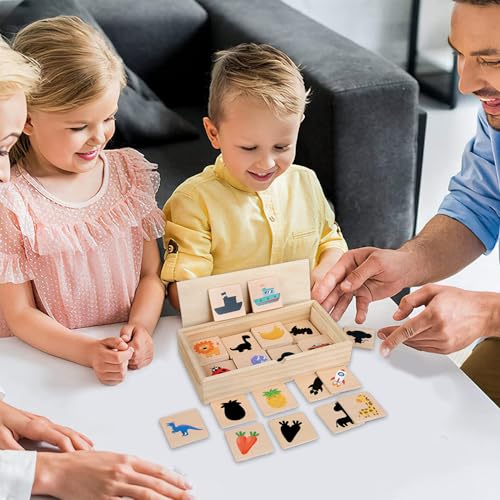 Derwrtup Formen-Sortierspielzeug, Holzfiguren mit Schattenübereinstimmung, Mustererkennung für Eltern-Kind-Interaktion zu Hause und auf Reisen im Auto Derwrtup Formen-Sortierspielzeug, Holzfiguren mit Schattenübereinstimmung, Mustererkennung für Eltern-Kind-Interaktion zu Hause und auf Reisen im Auto von Derwrtup
