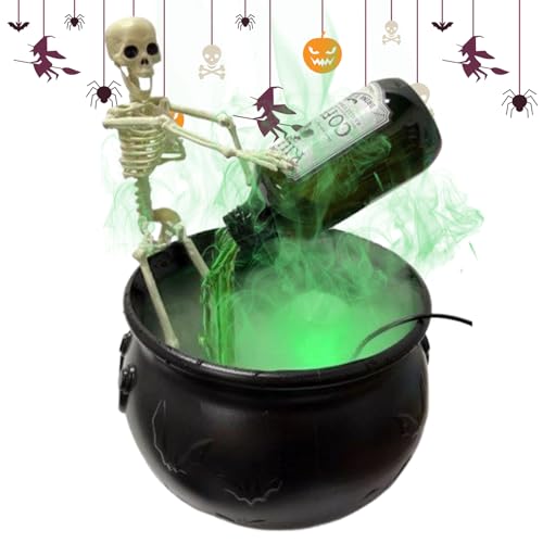 Derwrtup Hexenkessel,Halloween Deko Skelettpfanne Für Drinnen - Nebelmaschine Mit Grusel Deko Für Schauhaus Restaurant Kaminsims Fensterbank Derwrtup Hexenkessel,Halloween Deko Skelettpfanne Für Drinnen - Nebelmaschine Mit Grusel Deko Für Schauhaus Restaurant Kaminsims Fensterbank von Derwrtup