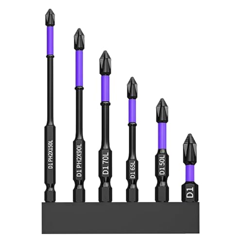 Derwrtup Magnetische Bits für Schraubendreher: 6 Schraubendreher-Bits, rutschfest, robust, präzise, für Möbelreparatur und Bauarbeiten Derwrtup Magnetische Bits für Schraubendreher: 6 Schraubendreher-Bits, rutschfest, robust, präzise, für Möbelreparatur und Bauarbeiten von Derwrtup