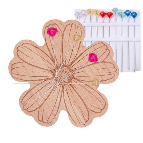Derwrtup Nadelmagnete Für Stickarbeiten | Nadel Aufbewahrung - Blumenmuster Holzbox Für Handarbeit Nähen Stricken Derwrtup Nadelmagnete Für Stickarbeiten | Nadel Aufbewahrung - Blumenmuster Holzbox Für Handarbeit Nähen Stricken von Derwrtup
