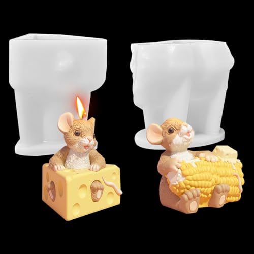 DeryArcle 2 Stück Epoxidharz Formen Kerze, Käse Maus Silikon Formen für Kerzenherstellung, Tiere Raysin Gießformen, Heim Dekoration, Aromatherapie Handwerk Skulptur Geschenk DeryArcle 2 Stück Epoxidharz Formen Kerze, Käse Maus Silikon Formen für Kerzenherstellung, Tiere Raysin Gießformen, Heim Dekoration, Aromatherapie Handwerk Skulptur Geschenk von DeryArcle