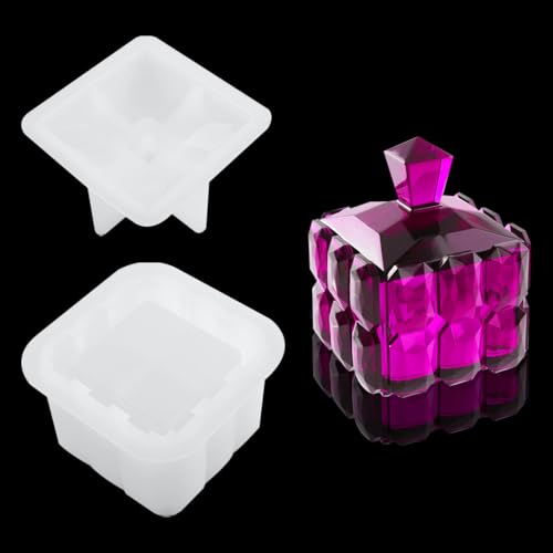 DeryArcle Gießform Schachtel Quadrat, Harz Formen Schmuckbox Würfel Silikonformen Epoxidharz Aufbewahrungsbox Mit Deckel Resin Box Mold für DIY Domino Kosmetik Bürste Süßigkeiten Behälter DeryArcle Gießform Schachtel Quadrat, Harz Formen Schmuckbox Würfel Silikonformen Epoxidharz Aufbewahrungsbox Mit Deckel Resin Box Mold für DIY Domino Kosmetik Bürste Süßigkeiten Behälter von DeryArcle
