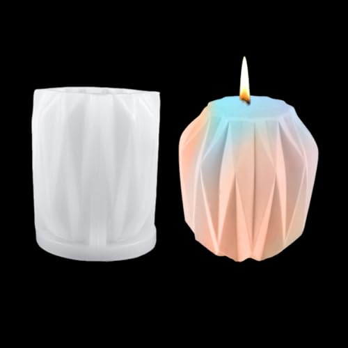 DeryArcle Kerzen Formen Silikon,Diamantstreifen Kerzen Gießformen,Epoxidharz Solide Vasenform Candle Mold für DIY Handgefertigte Seife Kerzenherstellung Haus Dekoration (Form A) von DeryArcle