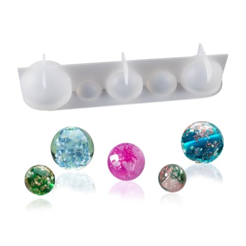 DeryArcle Korn Resin Silikonform, 3D Rund Gießen Silikonform, Kugel Epoxidharz Formen, Seife Kerze DIY Harz Casting Formen für Dekoration Haus Basteln von DeryArcle