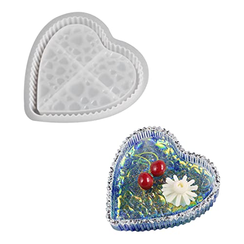 DeryArcle Silikonform Tablett Herz, Epoxidharz Formen Teller, Harzform Platten Gießform Tray Resin Mold für DIY Schmuck Halskette Ohrringe Aufbewahrungs Obsttablett Kunsthandwerk DeryArcle Silikonform Tablett Herz, Epoxidharz Formen Teller, Harzform Platten Gießform Tray Resin Mold für DIY Schmuck Halskette Ohrringe Aufbewahrungs Obsttablett Kunsthandwerk von DeryArcle