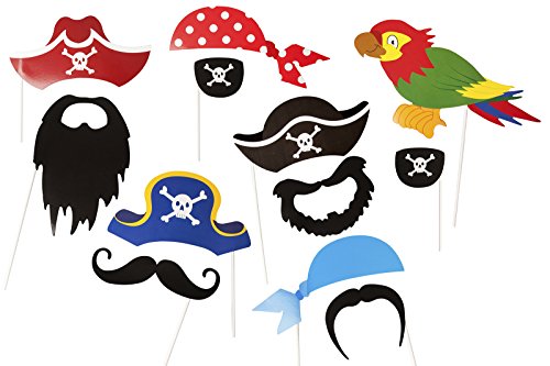 Genérico - Pirate Party Foto Accessoires - 12 Bunte Props on a Stick - Birthday Paty Foto Booth Props by Roxan von Out of the blue