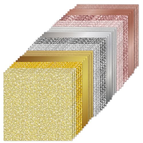 Desecraft 36 Blatt Gold, Silber, Rotgold, 30,5 x 30,5 cm, Karton, Scrapbook, dekoratives Papier für Kartenherstellung, Journaling, Origami, Scrapbooking, Zubehör Desecraft 36 Blatt Gold, Silber, Rotgold, 30,5 x 30,5 cm, Karton, Scrapbook, dekoratives Papier für Kartenherstellung, Journaling, Origami, Scrapbooking, Zubehör von Desecraft
