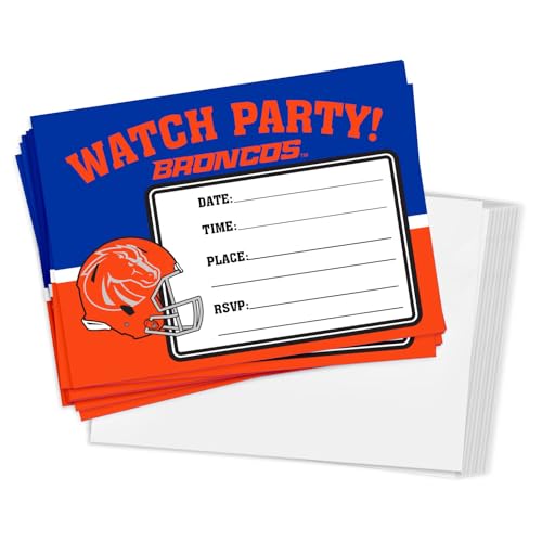 Desert Cactus Boise State University Party-Einladungskarten, Broncos, 12,7 x 17,8 cm, 10 Stück, mit Umschlägen (Fußballuhren-Party) von Desert Cactus