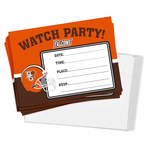 Desert Cactus Bowling Green State University Partyeinladungen Falcons BGSU 12,7 x 17,8 cm, 10 Stück, mit Umschlägen (Fußballuhrenparty) von Desert Cactus