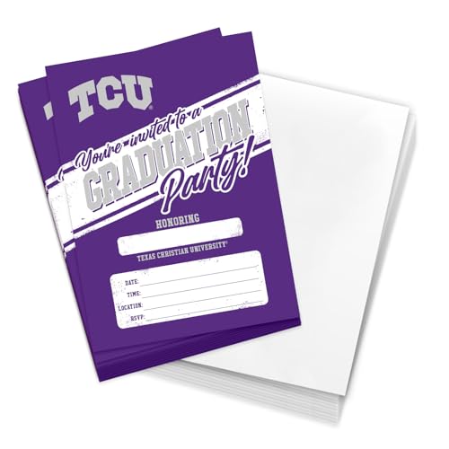 Desert Cactus Texas Christian University Einladungen für Abschlussfeiern, Horned Frogs, TCU, 12,7 x 17,8 cm, 10 Stück, mit Umschlägen von Desert Cactus