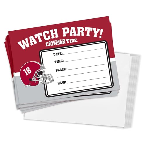 Desert Cactus The University of Alabama Partyeinladung, Crimson Tide Bama UA, 12,7 x 17,8 cm, 10 Stück, mit Umschlägen (Fußballuhrenparty) von Desert Cactus