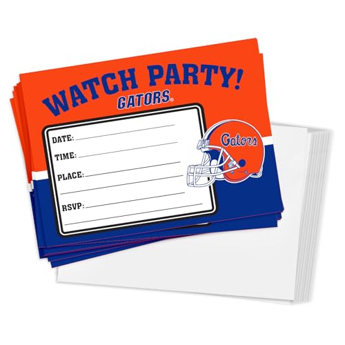 Desert Cactus University of Florida Party-Einladungskarten, UF Gators, 12,7 x 17,8 cm, 10 Stück, mit Umschlägen (Fußballuhrenparty) von Desert Cactus