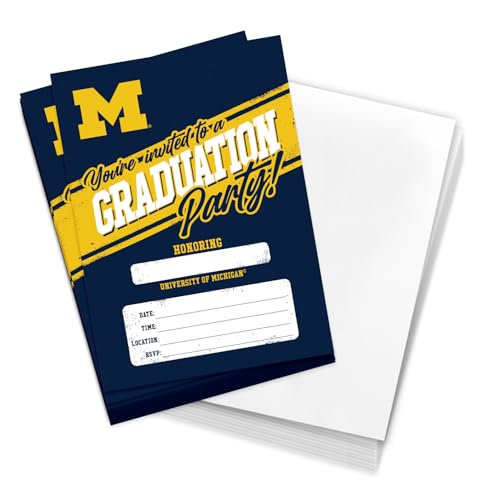 Desert Cactus University of Michigan Einladungen für Abschlussfeiern, Wolverines UM U of M, 12,7 x 17,8 cm, 10 Stück, mit Umschlägen von Desert Cactus