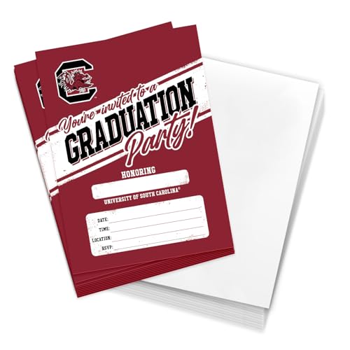 Desert Cactus University of South Carolina Einladungen für Abschlussfeiern, Gamecocks, USC, 5 x 7 Grad, 10 Stück, mit Umschlägen von Desert Cactus