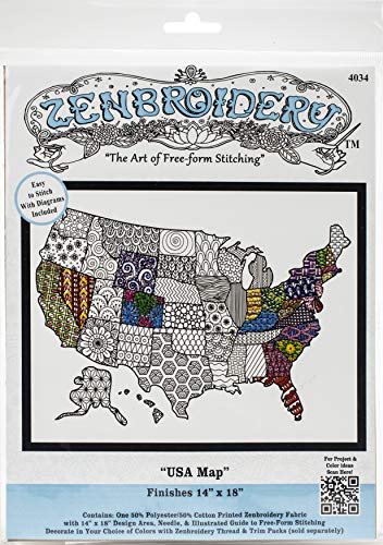 Design Works Crafts 4034 Zenbroidery Stoff USA Karte von Design Works Crafts