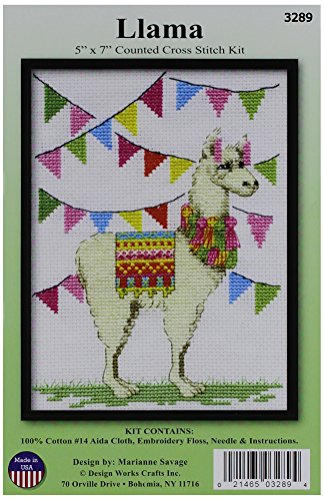 Design Works Crafts 3289 Lama Kreuzstich-Zählmusterpackung, Baumwolle, Multifarbig, 13x18cm von Design Works Crafts
