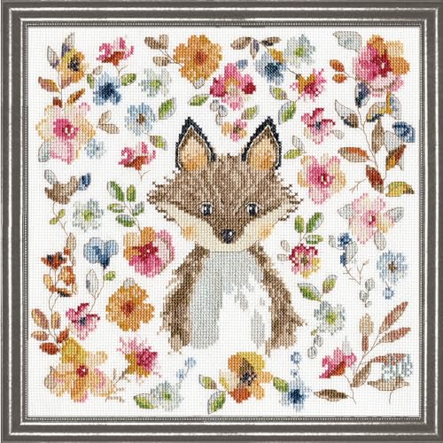 Design Works Crafts Kreuzstich Stickpackung Aquarell Fuchs, Zählmuster von Design Works Crafts