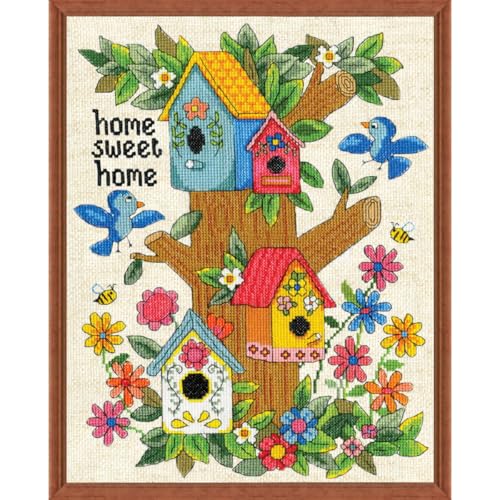 Design Works Crafts Kreuzstich Stickpackung Home Sweet Home, Vogelhäuschen, Zählmuster von Design Works Crafts