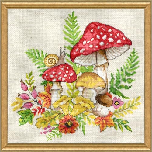 Design Works Crafts Kreuzstich Stickpackung Pilze, Zählmuster von Designworks Ink