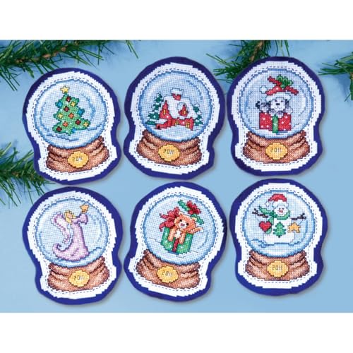 Design Works Crafts Kreuzstich Stickpackung Weihnachtsbaum-Dekoration Schneekugel 6er Set, Zählmuster Design Works Crafts Kreuzstich Stickpackung Weihnachtsbaum-Dekoration Schneekugel 6er Set, Zählmuster von Design Works