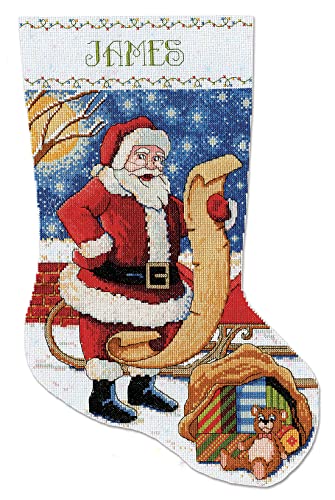Design Works Crafts Kreuzstich Stickpackung Weihnachtsstrumpf Die Liste des Weihnachtsmanns, Zählmuster von Design Works Crafts