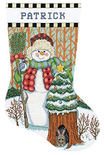 Design Works Crafts Kreuzstich Stickpackung Weihnachtsstrumpf Schneemann, Zählmuster von Design Works Crafts