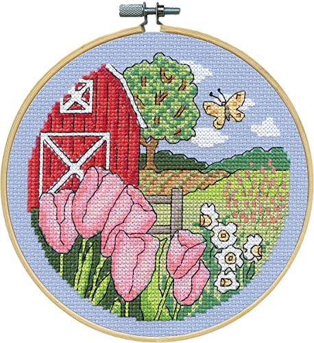 Design Works Crafts Kreuzstich Stickpackung mit Stickrahmen Frühling, Zählmuster von Design Works Crafts