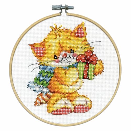 Design Works Crafts Kreuzstich Stickpackung mit Stickrahmen Katze, Zählmuster von Design Works Crafts