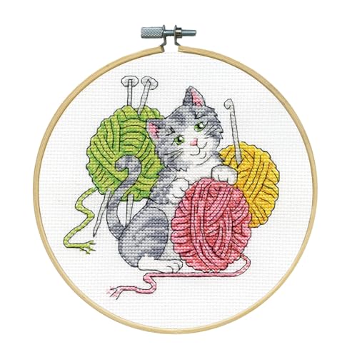 Design Works Crafts Kreuzstich Stickpackung mit Stickrahmen Katze mit Garn, Zählmuster Design Works Crafts Kreuzstich Stickpackung mit Stickrahmen Katze mit Garn, Zählmuster von Design Works