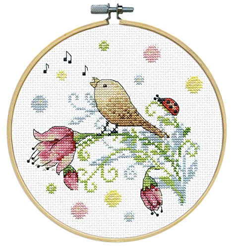 Design Works Crafts Kreuzstich Stickpackung mit Stickrahmen Vogel, Zählmuster von Designworks Ink