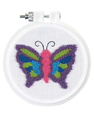 Design Works Punch Needle Kit 3.5" Round-Butterfly Design Works Punch Needle Kit 3.5" Round-Butterfly von Design Works