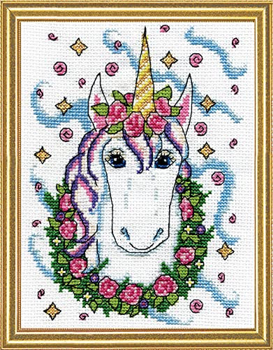 Kreuzstich Stickpackung Blumeneinhorn, Zählmuster Kreuzstich Stickpackung Blumeneinhorn, Zählmuster von Designworks Ink