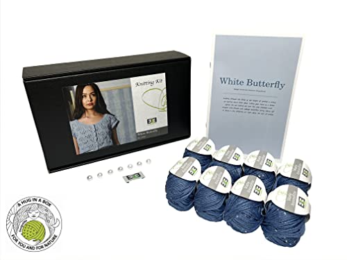 DesignEtte Strick-Set, Schmetterling weiß, Cotton with Sequins, L/XL, Blau DesignEtte Strick-Set, Schmetterling weiß, Cotton with Sequins, L/XL, Blau von DesignEtte