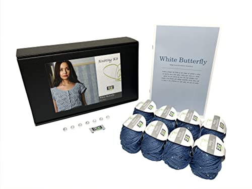 DesignEtte Strick-Set, Schmetterling weiß, Cotton with Sequins, XS/S/M, Blau DesignEtte Strick-Set, Schmetterling weiß, Cotton with Sequins, XS/S/M, Blau von DesignEtte