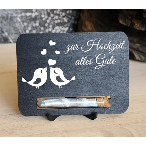Designbysh Zur Hochzeit alles Gute Geldgeschenk Set inkl. Mini Staffelei Geschenkkarte, Präsent, Aufmerksamkeit aus Holz im Kleinformat, Kreatives Geldgeschenk Verpackung, Coole Geldkarte Designbysh Zur Hochzeit alles Gute Geldgeschenk Set inkl. Mini Staffelei Geschenkkarte, Präsent, Aufmerksamkeit aus Holz im Kleinformat, Kreatives Geldgeschenk Verpackung, Coole Geldkarte von Designbysh