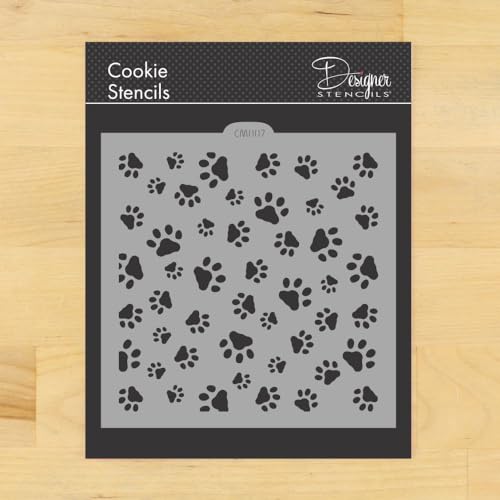 Designer Stencils Mini-Hundepfoten-Schablone für Kekse und Bastelarbeiten von Designer Stencils
