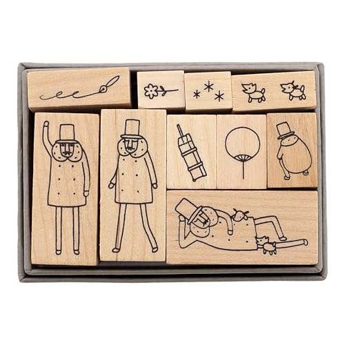 Midori 35597006 Holzstempel-Set A Pattern Ojisan 30th Anniversary von Designphil
